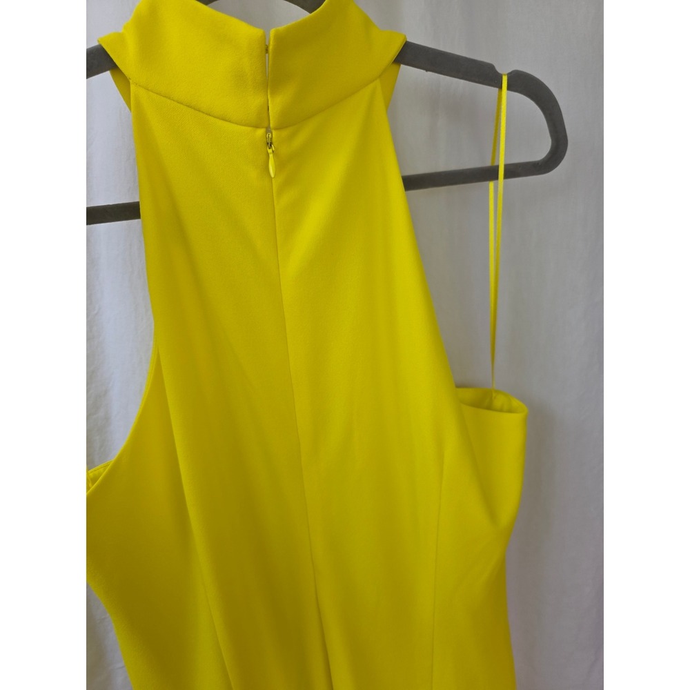 New! Belle Badgley Mischka Yellow Halter Neck Maxi Dress Size 12 Formal gown - Picture 10 of 11